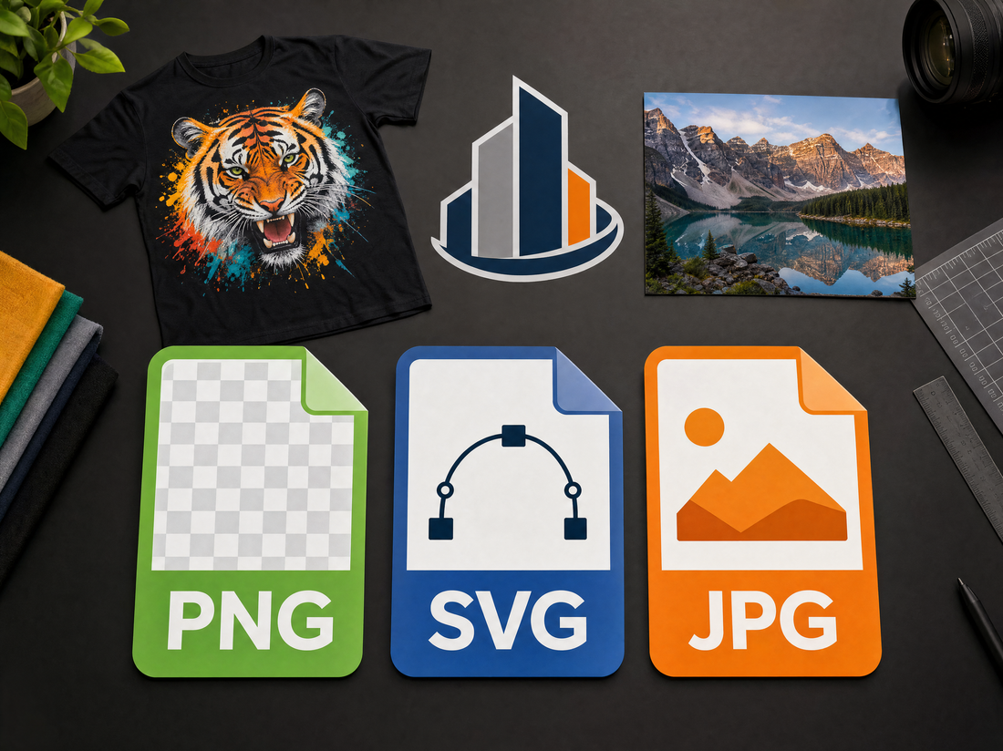 PNG SVG and JPG file types for custom T-shirt printing