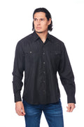 Men's Western two tone black shirt
