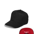 Plain Curve 5Panel Full Suede Hat 5004 - Black / Red Bottom