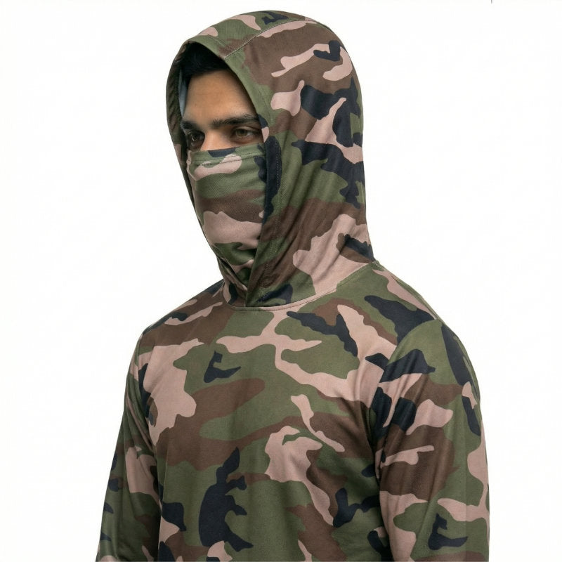 SAFTX-C2-075M Hooded Work Shirt With Built-In Face Mask