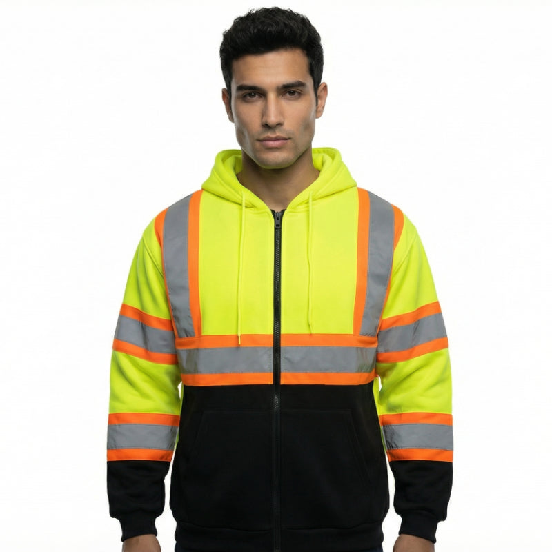 SAFWY-C2-090-1 Reflective Full Zip Safety Hoodie