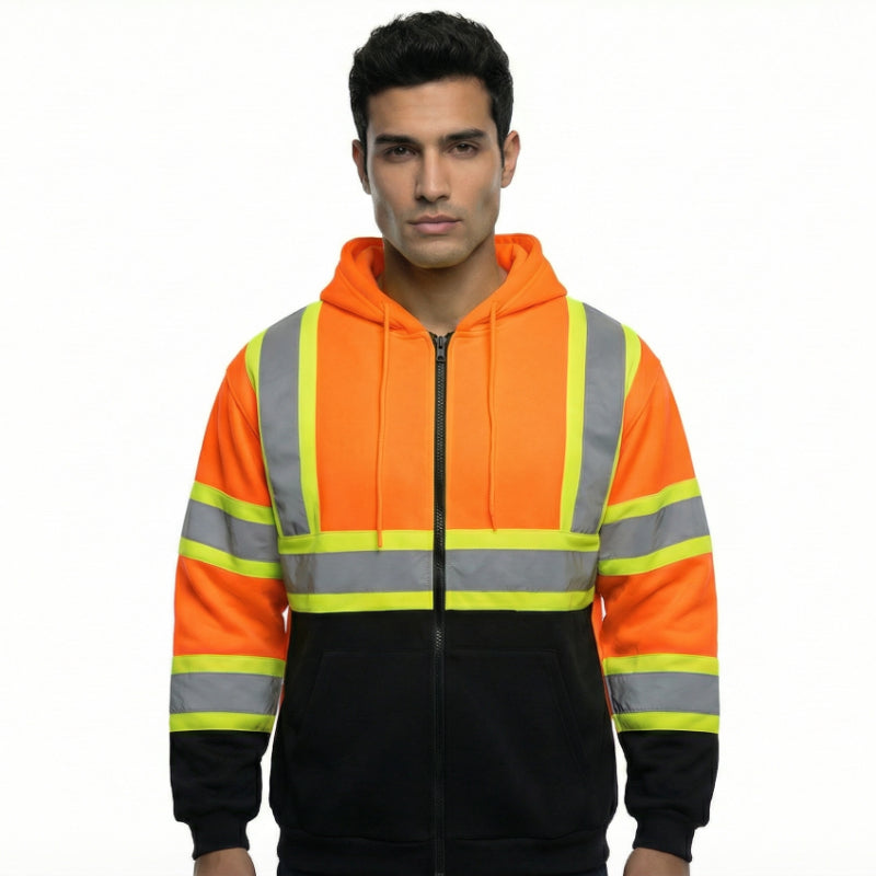 SAFWY-C2-090-1 Reflective Full Zip Safety Hoodie
