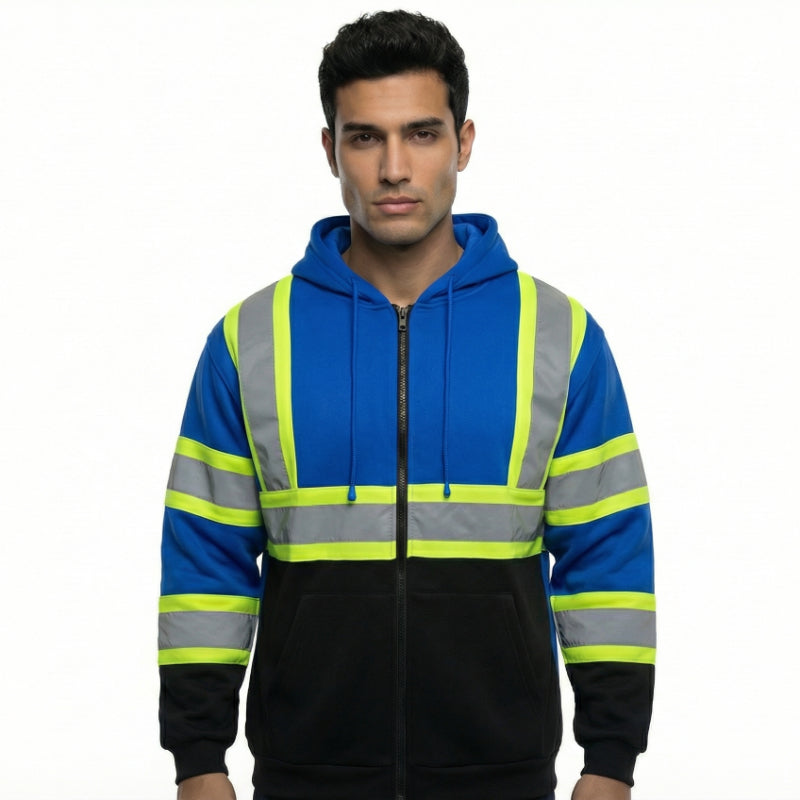 SAFWY-C2-090-1 Reflective Full Zip Safety Hoodie