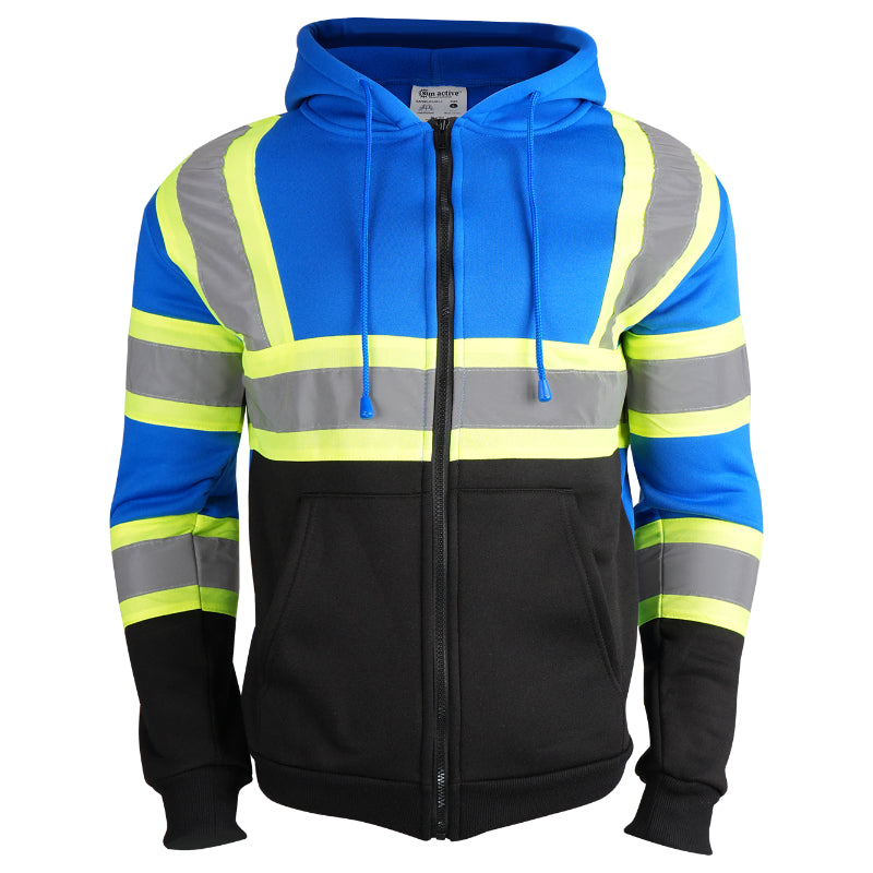 SAFWY-C2-090-1 Reflective Full Zip Safety Hoodie