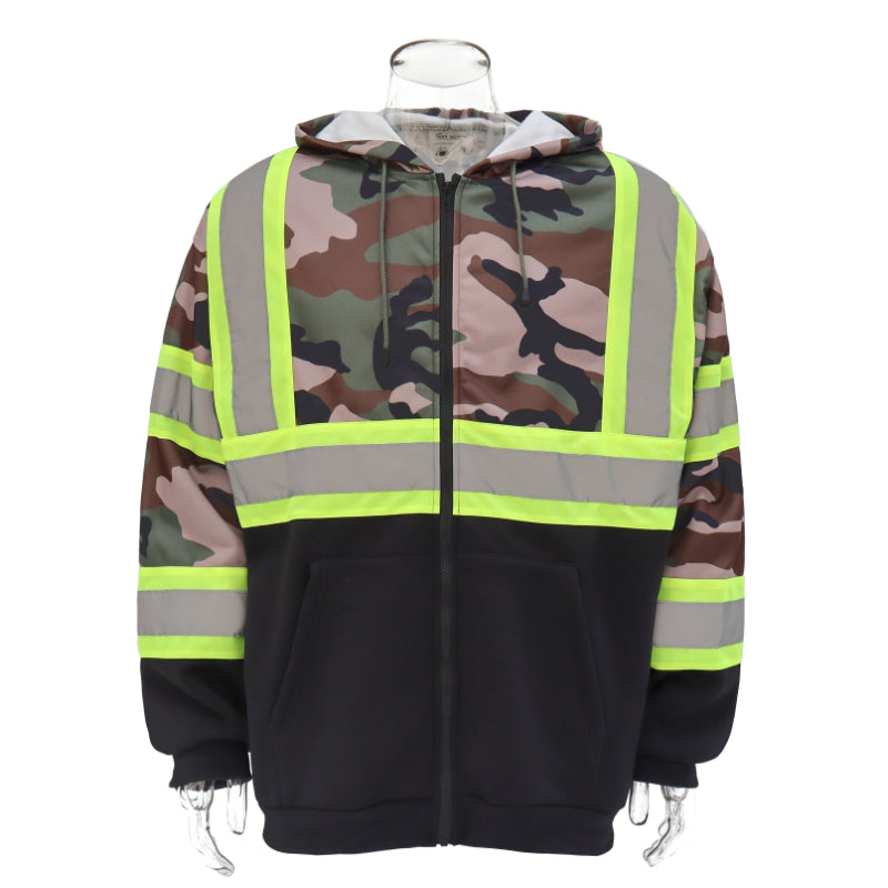 SAFWY-C2-090-1 Reflective Full Zip Safety Hoodie