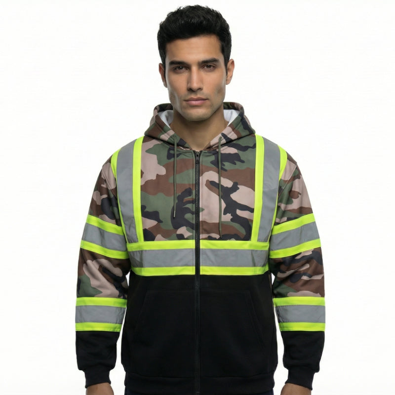 SAFWY-C2-090-1 Reflective Full Zip Safety Hoodie