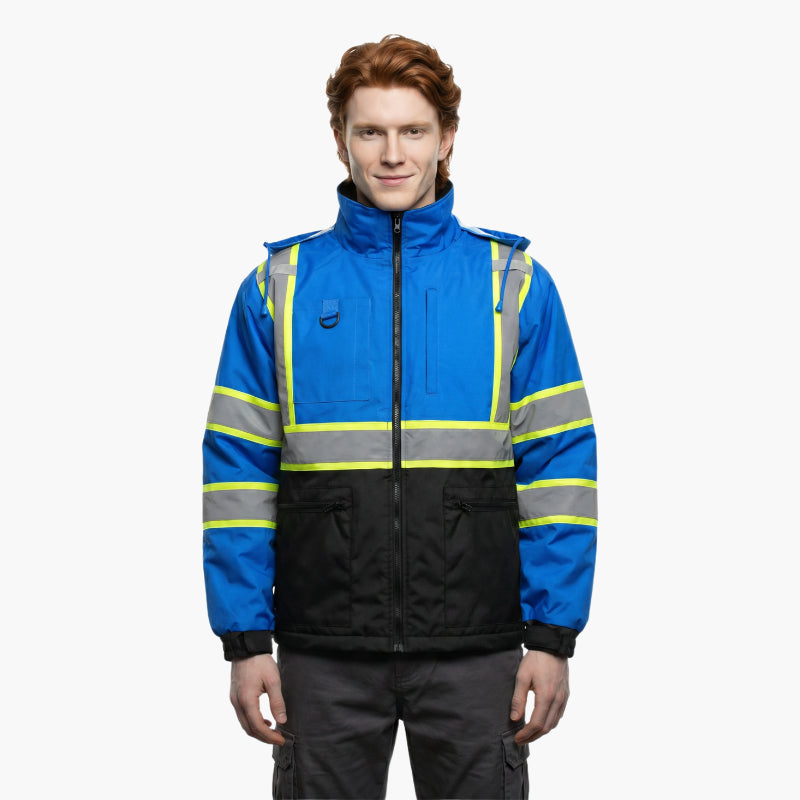 SAFMY-A48-218-1 Hooded Reflective Safety Jacket