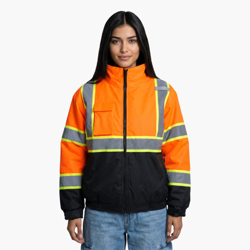 SAFMY-B28-098-1 Reflective Safety Jacket With Padded Lining