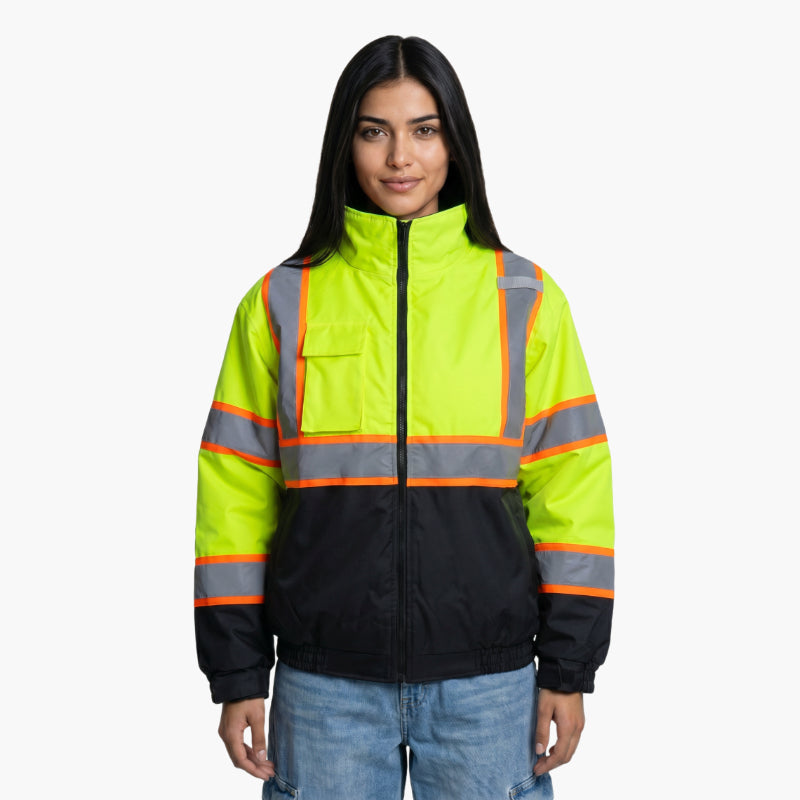 SAFMY-B28-098-1 Reflective Safety Jacket With Padded Lining