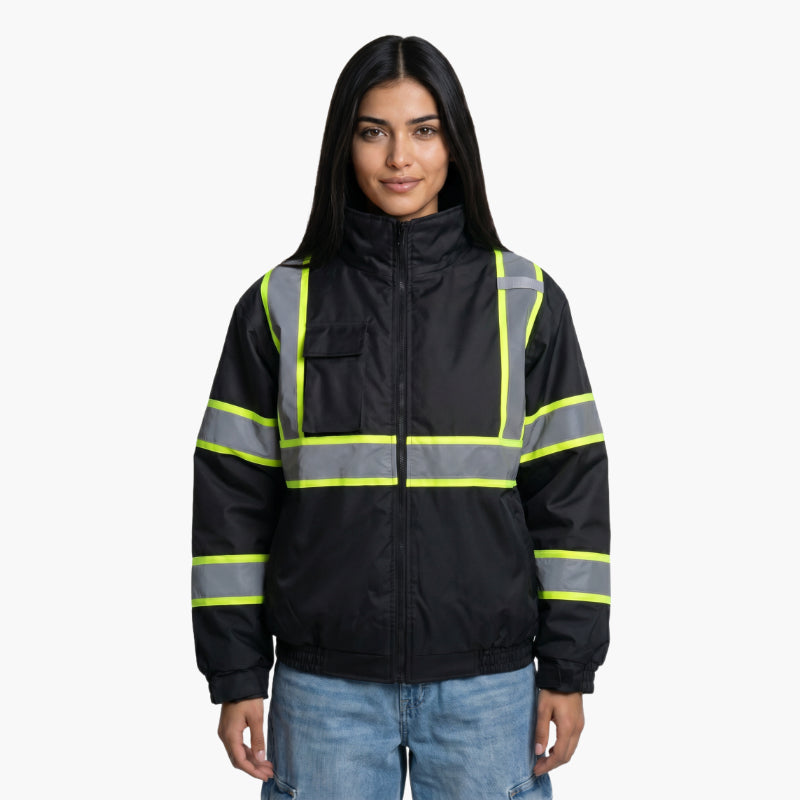 SAFMY-B28-098-1 Reflective Safety Jacket With Padded Lining