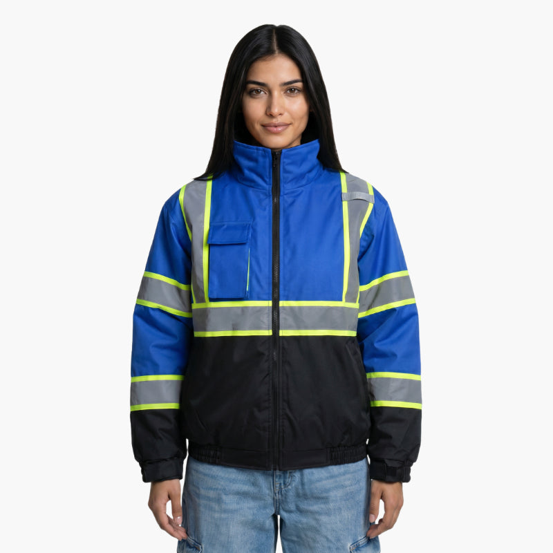 SAFMY-B28-098-1 Reflective Safety Jacket With Padded Lining