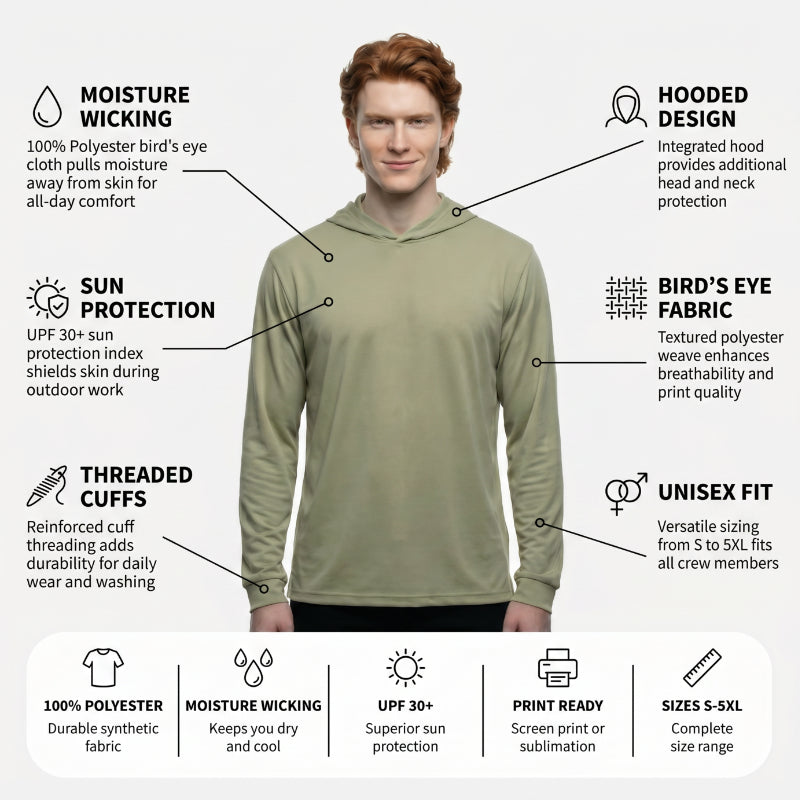 SAFTX-C2-075 Moisture-Wicking Hooded Safety Shirt