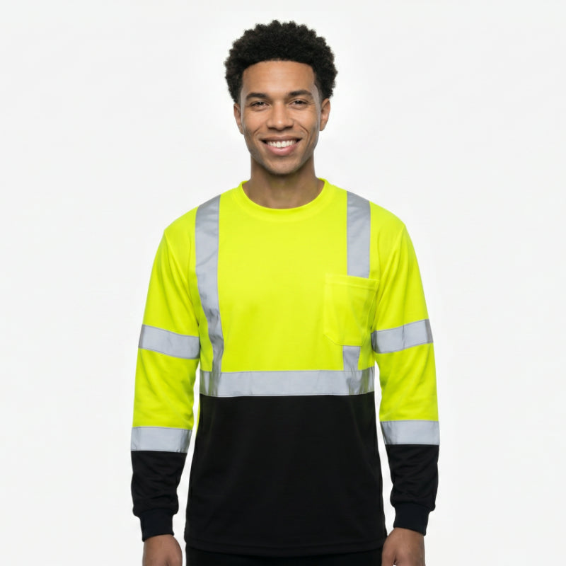 SAFTX-C68-059 High Visibility Contrast Long Sleeve Safety T-shirt