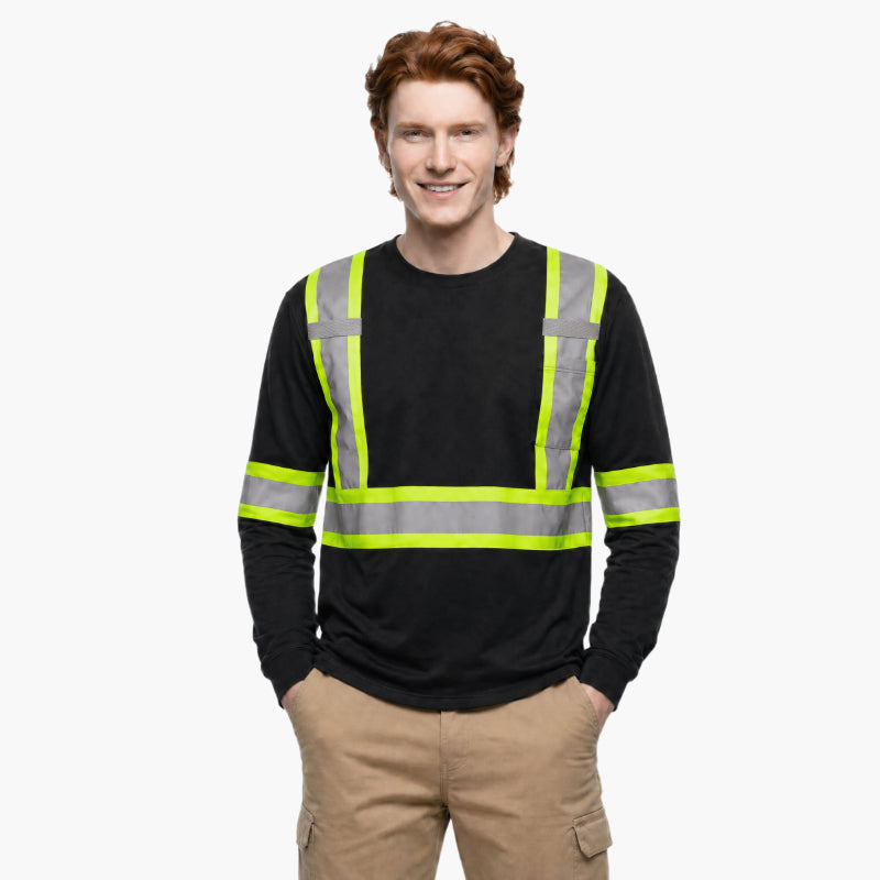 SAFTX-C8-060 High Visibility Contrast Long Sleeve Safety T-shirt